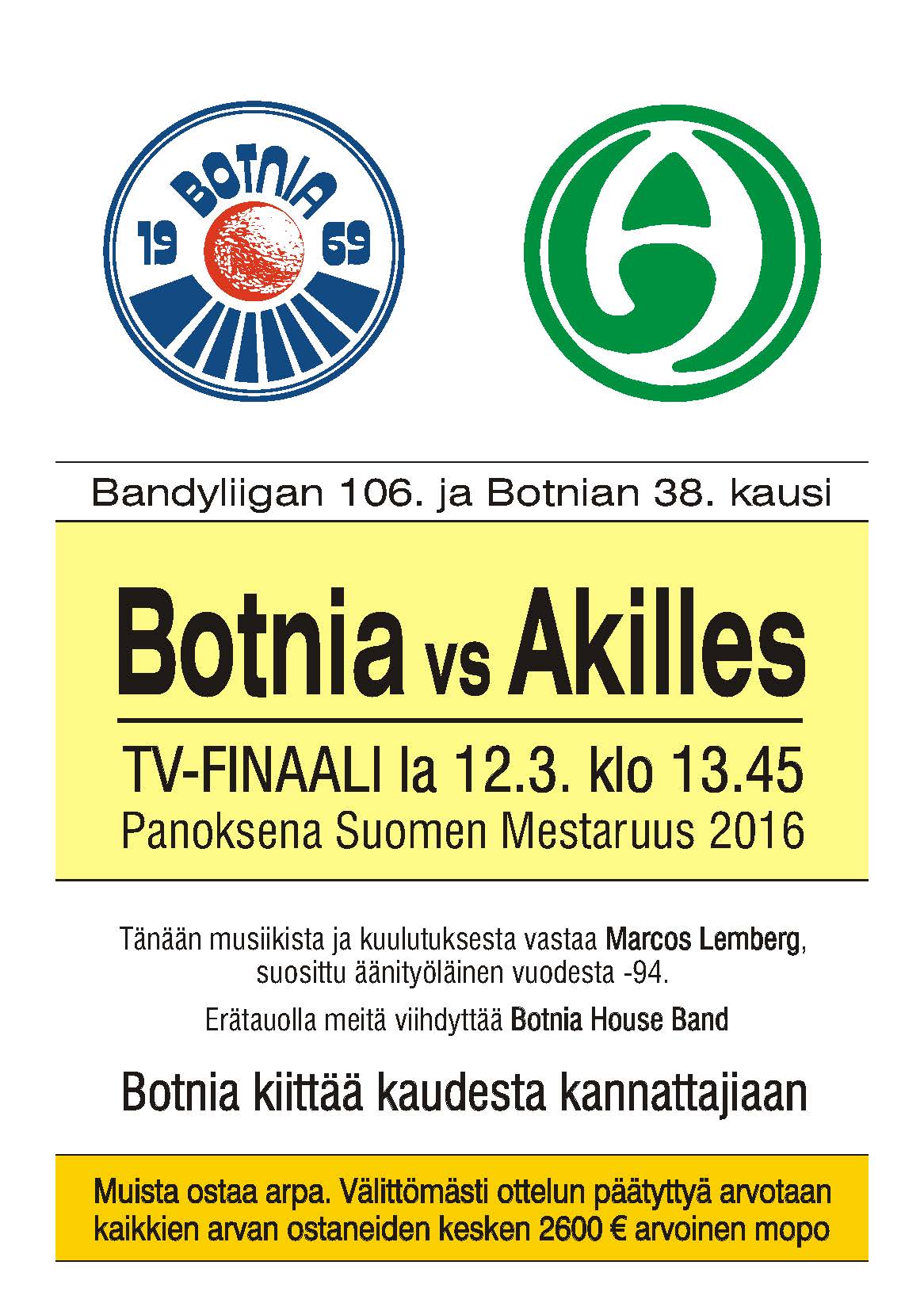 Bandyliigan finaalin käsiohjelma